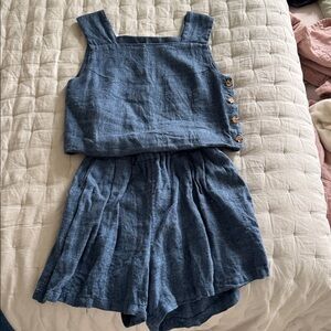 Amente Linen Set - tank with shorts